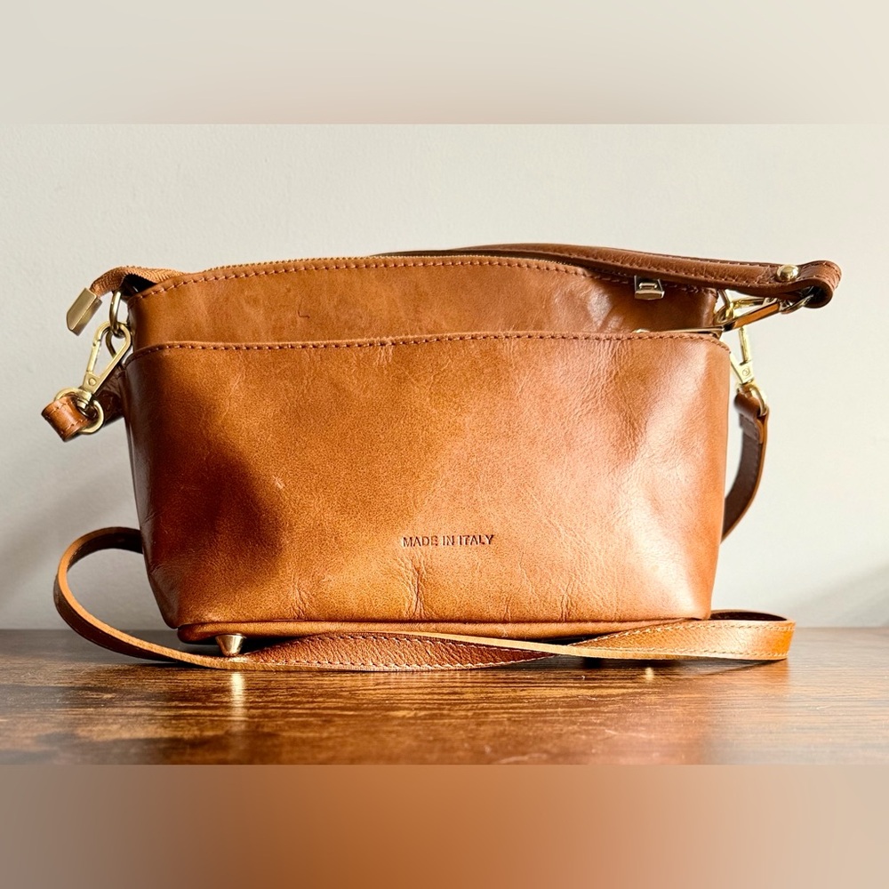 Divina Firenze Vintage Genuine Leather Crossbody Bag – Made in Italy - Picture 2 of 10